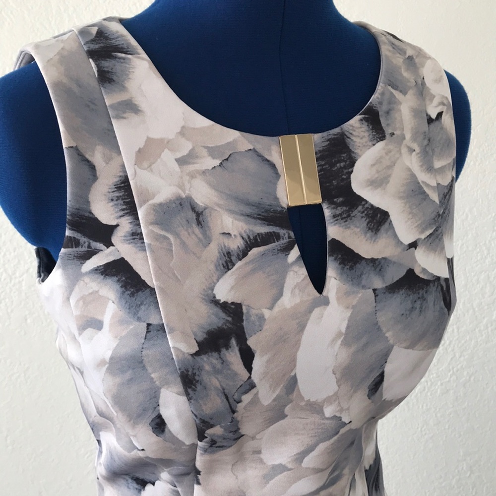 Calvin Klein Floral form fitted dress.